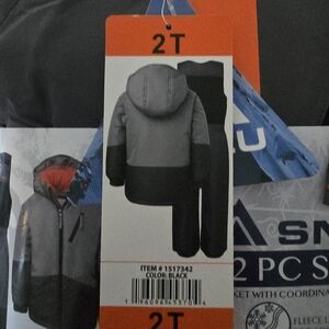 2-Piece Toddler Snowsuit in Black and Gray